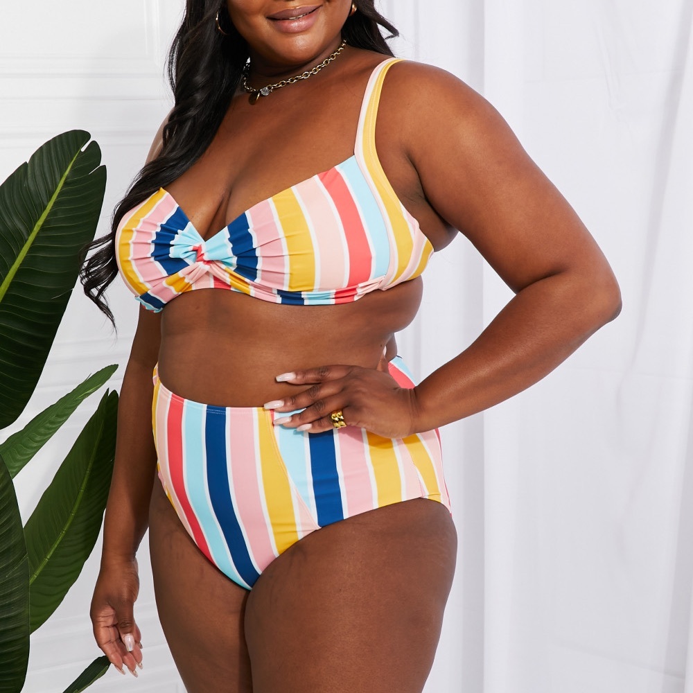 MARINA WEST SWIM Take A Dip Twist Front High-Rise Bikini in Retro Stripe - Picture 10 of 12